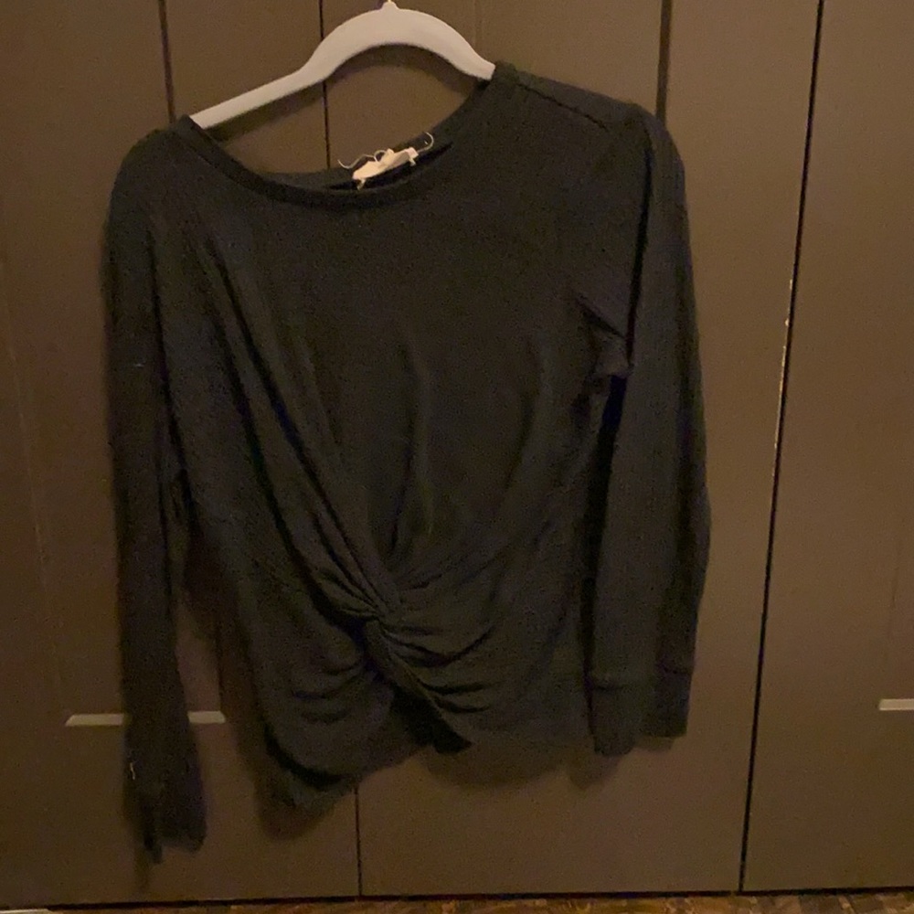 Black long sleeve with knot bottom